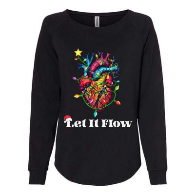 Funny Let It Flow Anatomy Heart Cardiac Nurse Santa Hat Xmas Womens California Wash Sweatshirt