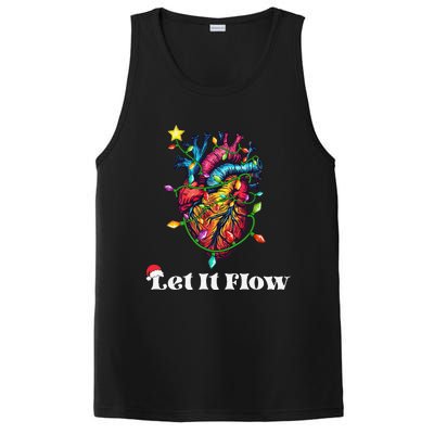 Funny Let It Flow Anatomy Heart Cardiac Nurse Santa Hat Xmas PosiCharge Competitor Tank