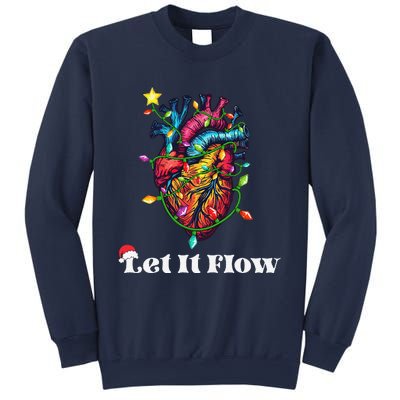 Funny Let It Flow Anatomy Heart Cardiac Nurse Santa Hat Xmas Sweatshirt