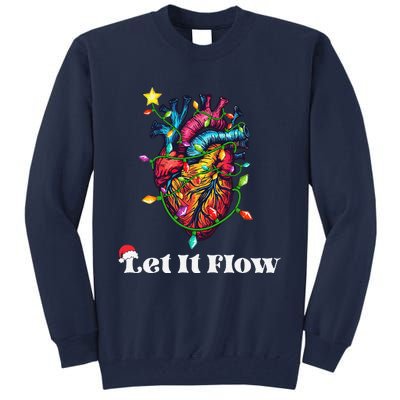 Funny Let It Flow Anatomy Heart Cardiac Nurse Santa Hat Xmas Tall Sweatshirt