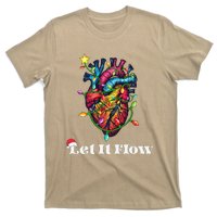 Funny Let It Flow Anatomy Heart Cardiac Nurse Santa Hat Xmas T-Shirt