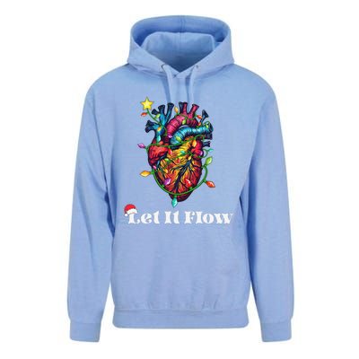 Funny Let It Flow Anatomy Heart Cardiac Nurse Santa Hat Xmas Unisex Surf Hoodie