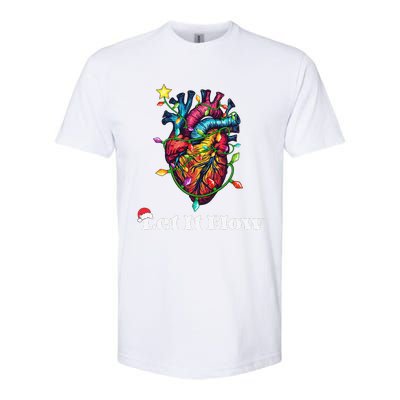 Funny Let It Flow Anatomy Heart Cardiac Nurse Santa Hat Xmas Softstyle CVC T-Shirt