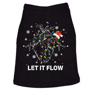 Funny Let It Flow Anatomy Heart Cardiac Nurse Santa Hat Xmas Doggie Tank