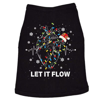 Funny Let It Flow Anatomy Heart Cardiac Nurse Santa Hat Xmas Doggie Tank