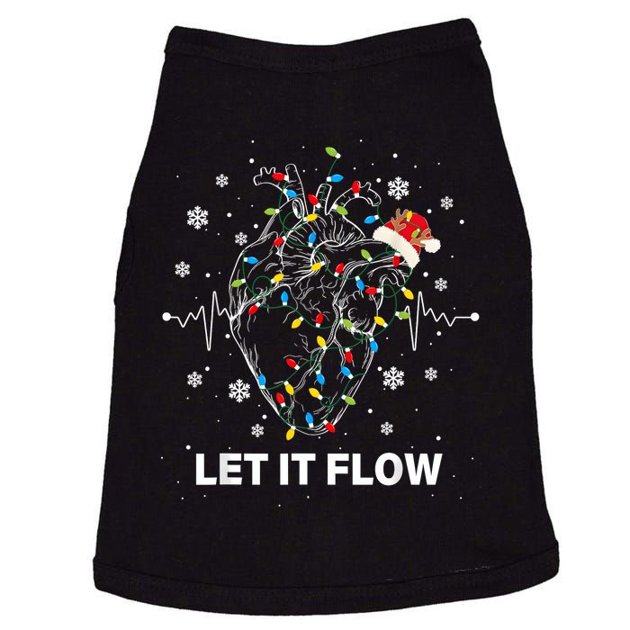 Funny Let It Flow Anatomy Heart Cardiac Nurse Santa Hat Xmas Doggie Tank