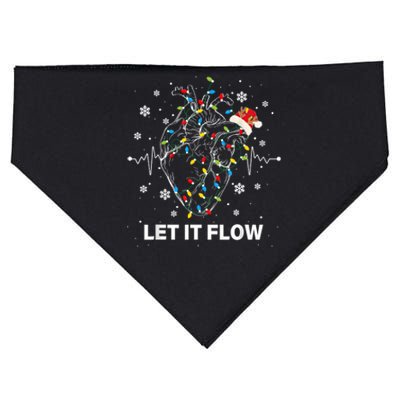 Funny Let It Flow Anatomy Heart Cardiac Nurse Santa Hat Xmas USA-Made Doggie Bandana