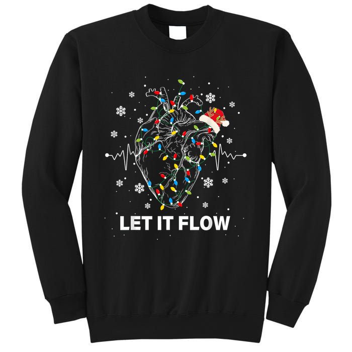 Funny Let It Flow Anatomy Heart Cardiac Nurse Santa Hat Xmas Sweatshirt