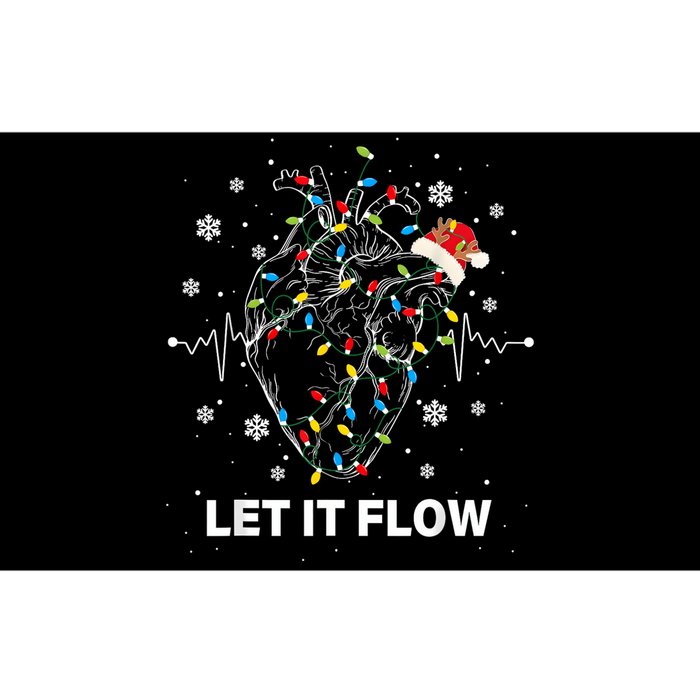 Funny Let It Flow Anatomy Heart Cardiac Nurse Santa Hat Xmas Bumper Sticker