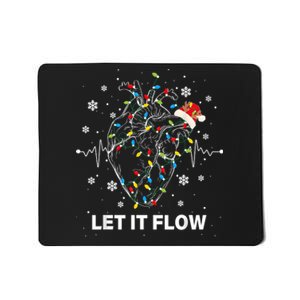 Funny Let It Flow Anatomy Heart Cardiac Nurse Santa Hat Xmas Mousepad