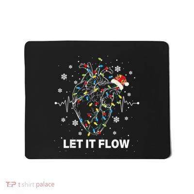 Funny Let It Flow Anatomy Heart Cardiac Nurse Santa Hat Xmas Mousepad