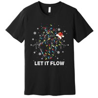 Funny Let It Flow Anatomy Heart Cardiac Nurse Santa Hat Xmas Premium T-Shirt