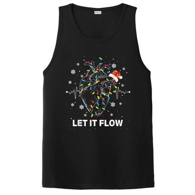 Funny Let It Flow Anatomy Heart Cardiac Nurse Santa Hat Xmas PosiCharge Competitor Tank