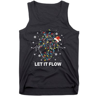 Funny Let It Flow Anatomy Heart Cardiac Nurse Santa Hat Xmas Tank Top