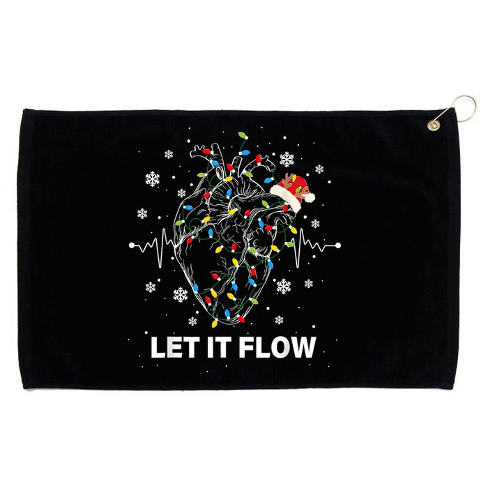 Funny Let It Flow Anatomy Heart Cardiac Nurse Santa Hat Xmas Grommeted Golf Towel