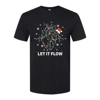 Funny Let It Flow Anatomy Heart Cardiac Nurse Santa Hat Xmas Softstyle CVC T-Shirt