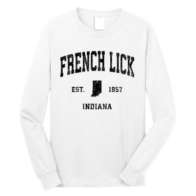 French Lick Indiana In Vintage Established Athletic Sports Design Long Sleeve Shirt