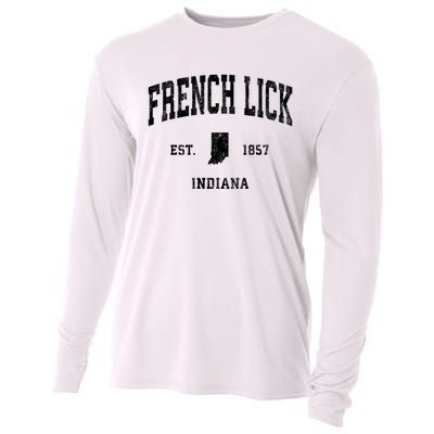 French Lick Indiana In Vintage Established Athletic Sports Design Cooling Performance Long Sleeve Crew