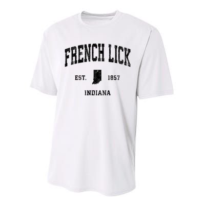 French Lick Indiana In Vintage Established Athletic Sports Design Performance Sprint T-Shirt