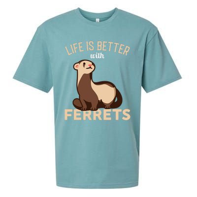 Ferret Life Is Better With Ferrets Sueded Cloud Jersey T-Shirt