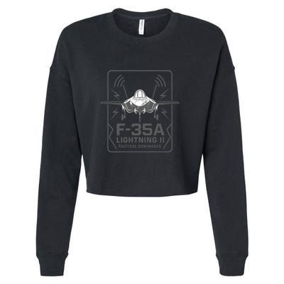 F-35A Lightning II Tactical Dominance  Cropped Pullover Crew