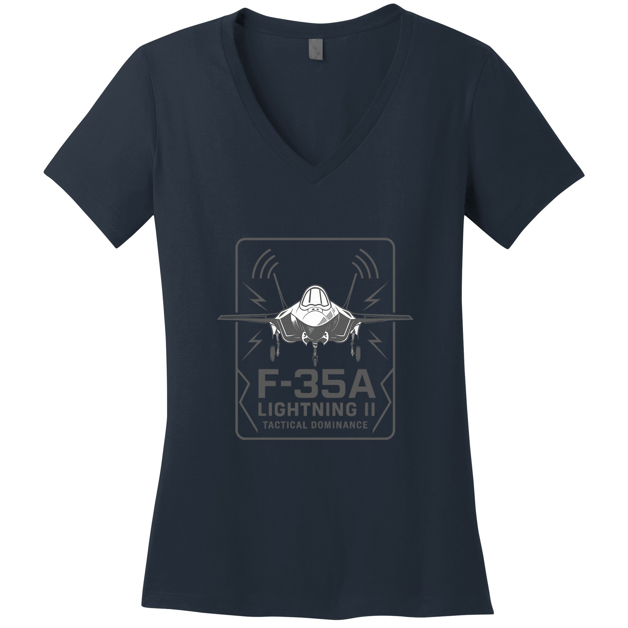 F-35A Lightning II Tactical Dominance  Women's V-Neck T-Shirt