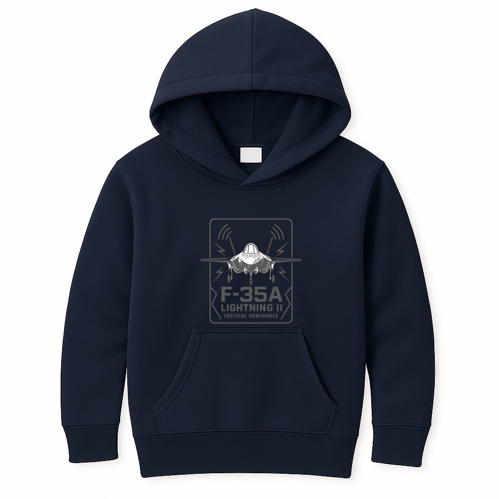 F-35A Lightning II Tactical Dominance  Kids Hoodie