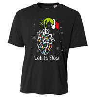 Funny Let It Flow Anatomy Heart Cardiac Nurse Santa Hat Xmas Cooling Performance Crew T-Shirt