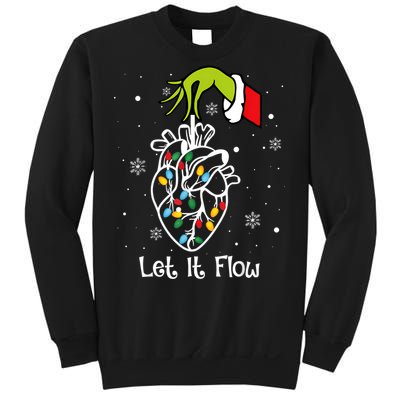 Funny Let It Flow Anatomy Heart Cardiac Nurse Santa Hat Xmas Sweatshirt