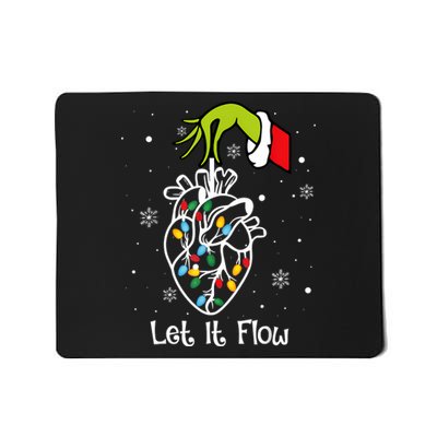 Funny Let It Flow Anatomy Heart Cardiac Nurse Santa Hat Xmas Mousepad