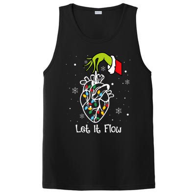 Funny Let It Flow Anatomy Heart Cardiac Nurse Santa Hat Xmas PosiCharge Competitor Tank