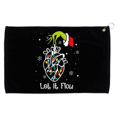 Funny Let It Flow Anatomy Heart Cardiac Nurse Santa Hat Xmas Grommeted Golf Towel