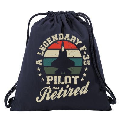 F35 Lightning Ii Jet Legendary Pilot Has Retired Veteran Funny Gift Drawstring Bag