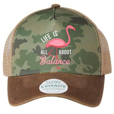 Flamingo Life Is All About Balance Legacy Tie Dye Trucker Hat