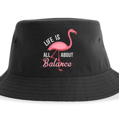 Flamingo Life Is All About Balance Sustainable Bucket Hat