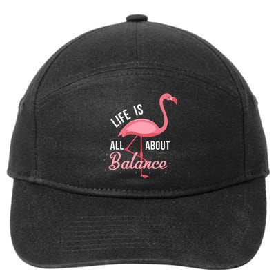 Flamingo Life Is All About Balance 7-Panel Snapback Hat