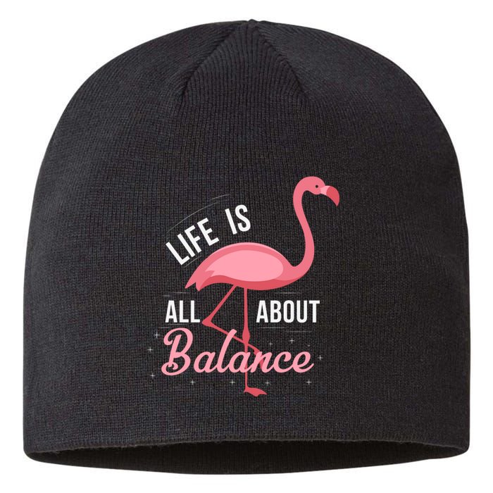 Flamingo Life Is All About Balance Sustainable Beanie