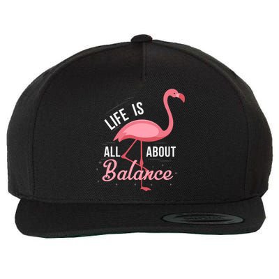 Flamingo Life Is All About Balance Wool Snapback Cap