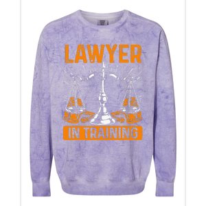 Funny Lawyer In Training Law Student School Graduation Scale Colorblast Crewneck Sweatshirt