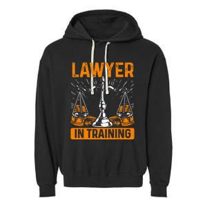 Funny Lawyer In Training Law Student School Graduation Scale Garment-Dyed Fleece Hoodie