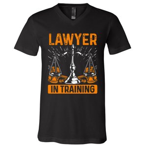 Funny Lawyer In Training Law Student School Graduation Scale V-Neck T-Shirt