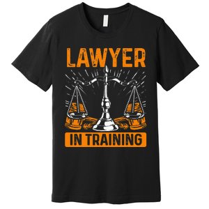 Funny Lawyer In Training Law Student School Graduation Scale Premium T-Shirt