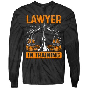 Funny Lawyer In Training Law Student School Graduation Scale Tie-Dye Long Sleeve Shirt