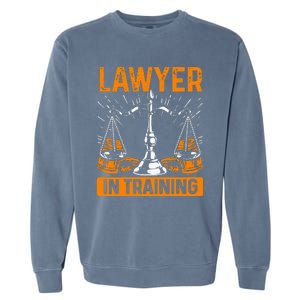 Funny Lawyer In Training Law Student School Graduation Scale Garment-Dyed Sweatshirt