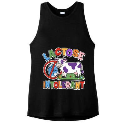 Funny Lactose Intorerant Cow Ladies PosiCharge Tri-Blend Wicking Tank