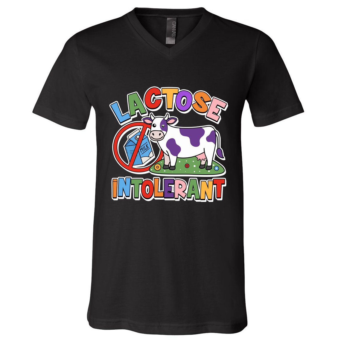 Funny Lactose Intorerant Cow V-Neck T-Shirt