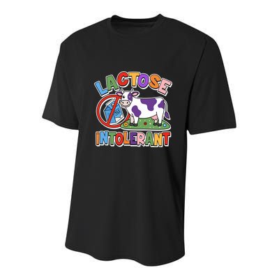 Funny Lactose Intorerant Cow Youth Performance Sprint T-Shirt