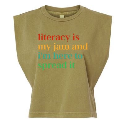 Funny Literacy Is My Jam And IM Here To Spread It Garment-Dyed Women's Muscle Tee