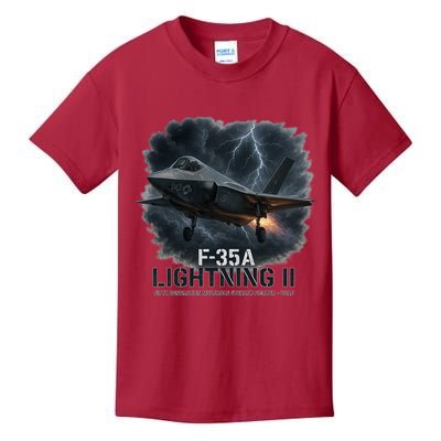 F-35A Lightning II – Dominance In The Skies Kids T-Shirt