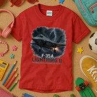 F-35A Lightning II – Dominance In The Skies Kids T-Shirt
